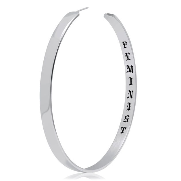 Personalized Hoop Earrings Feminist 